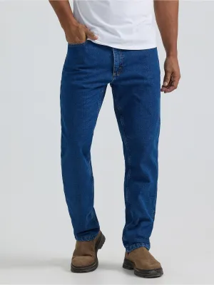 Men's Relaxed Fit Flannel and Fleece Lined Straight Leg Jean - 112357648
