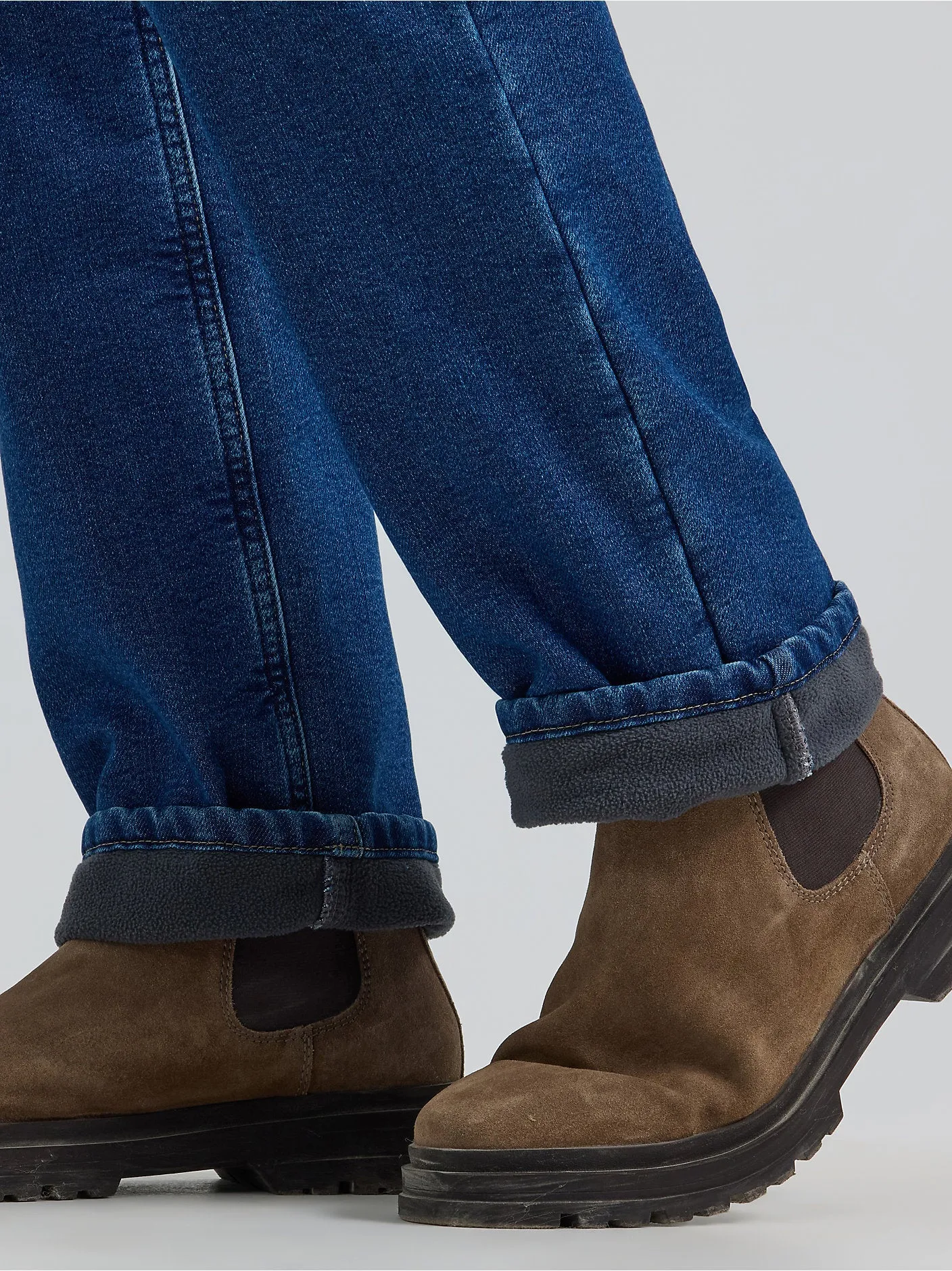 Men's Relaxed Fit Flannel and Fleece Lined Straight Leg Jean - 112357648