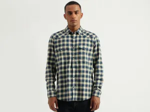 Men's Slim Fit Spread Collar Checked Shirts