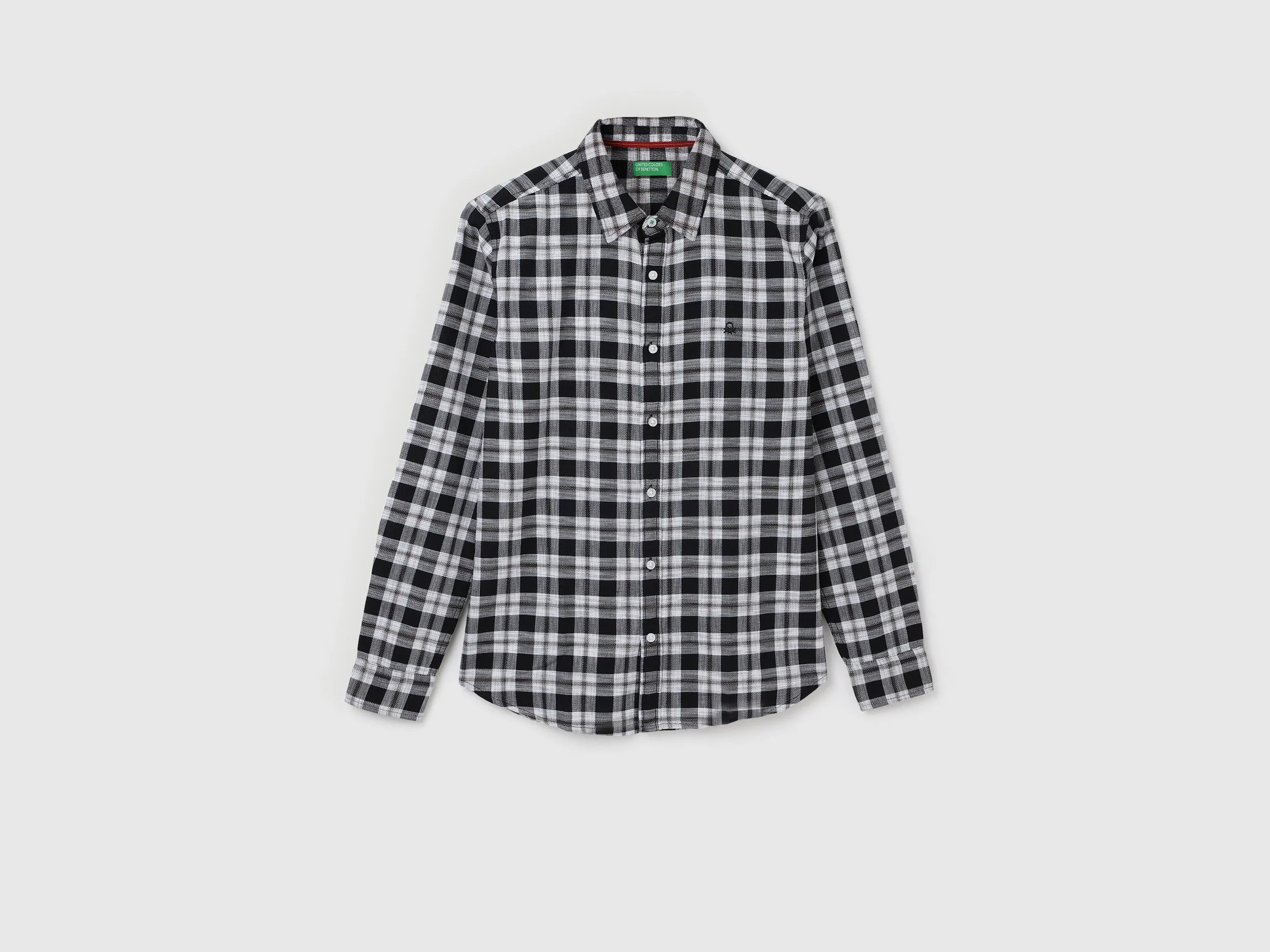 Men's Slim Fit Spread Collar Checked Shirts