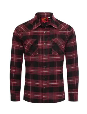 Men's Western Flannel Shirts With Snap Buttons-FLS300-304