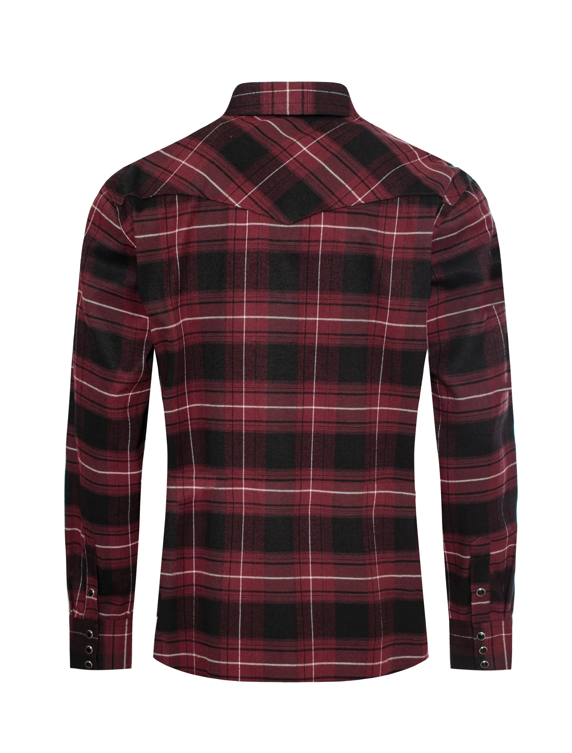 Men's Western Flannel Shirts With Snap Buttons-FLS300-304