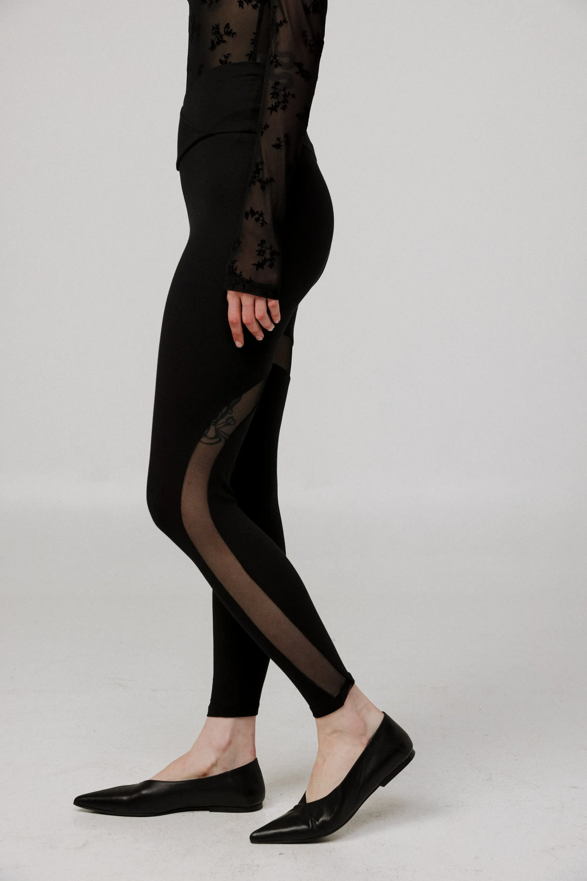 Mesh Black Leggings