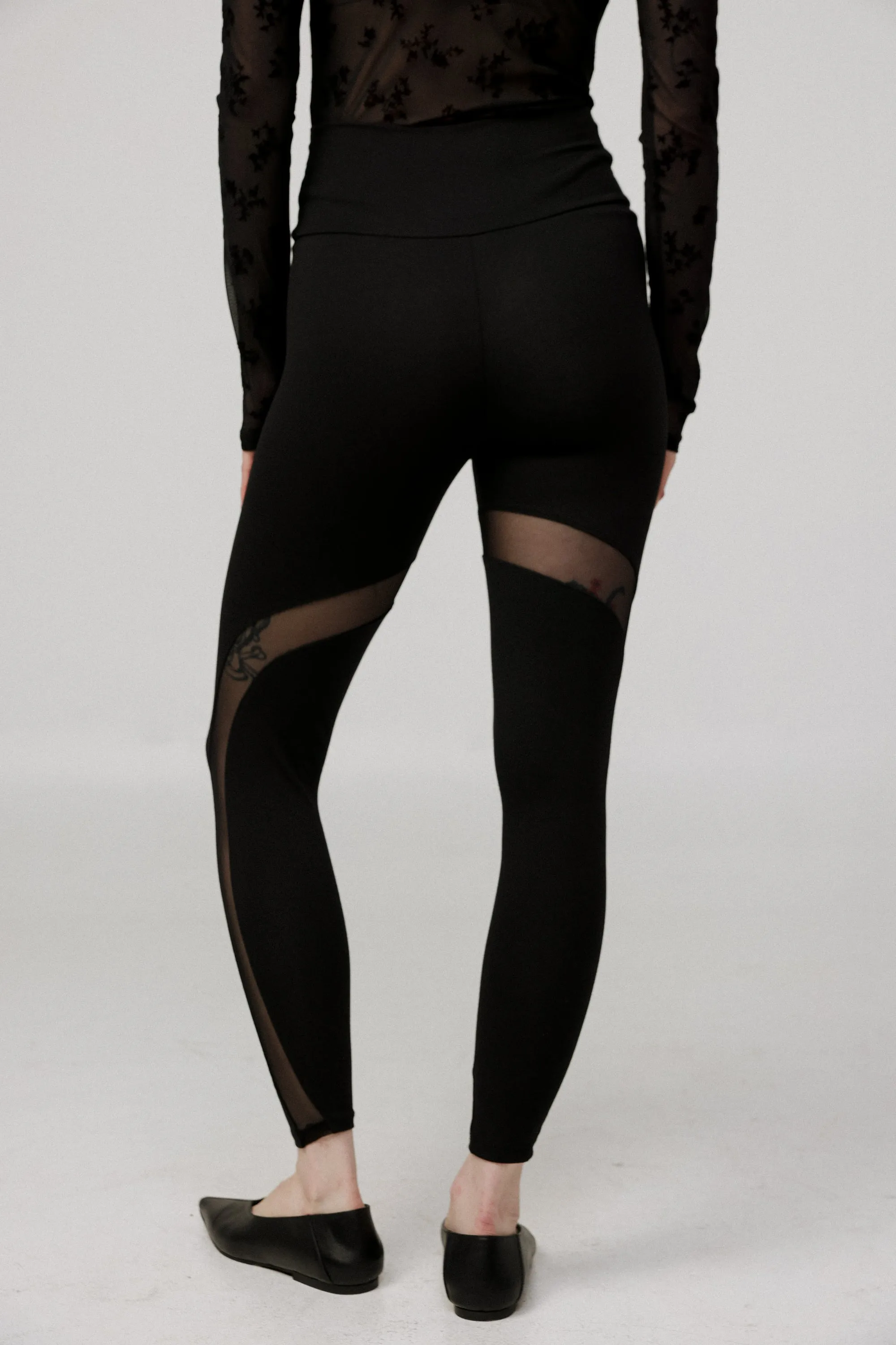 Mesh Black Leggings
