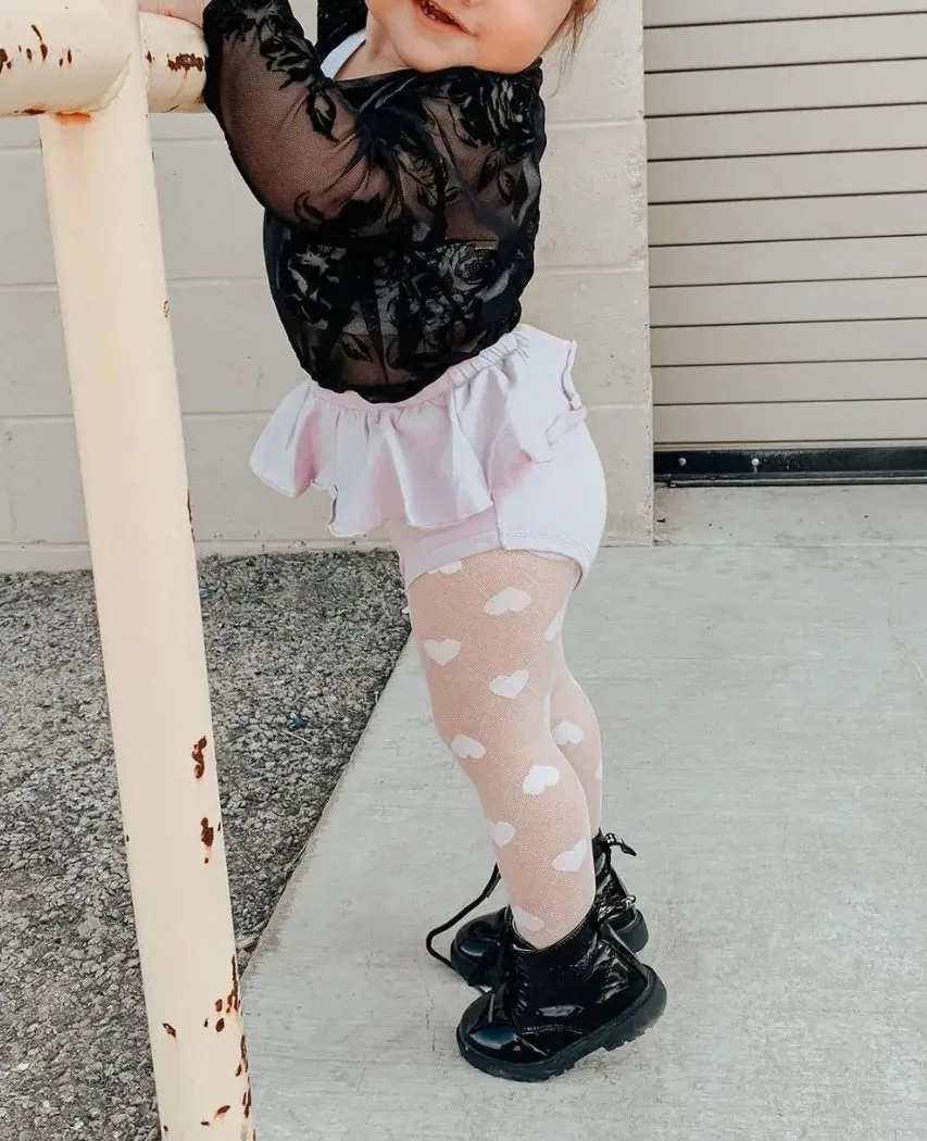 Mesh Heart Leggings