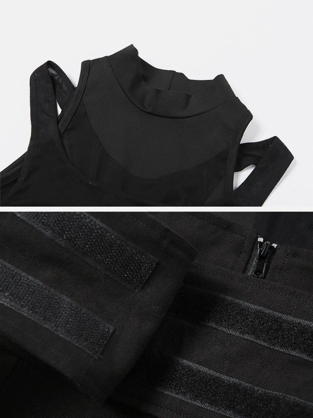 Mesh Hollow Patchwork Vest