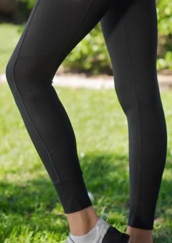 Mesh Insert F/L High Wasited Leggings - Black