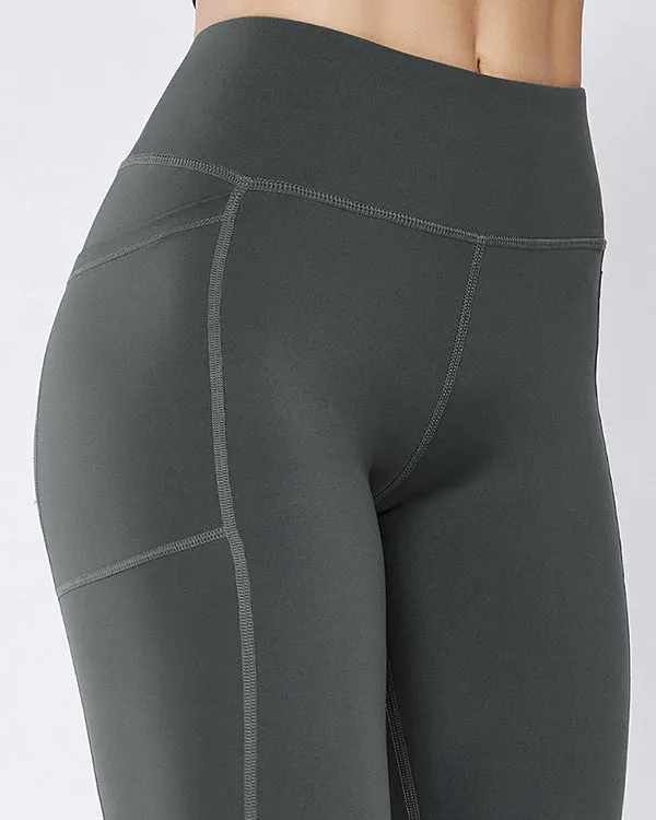 Mesh Side Pockets High Waisted Leggings