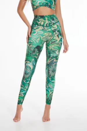 Mystic Emerald Celestial High-Waisted Leggings