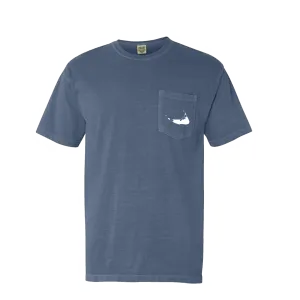 Nantucket Island Pocket Tee (Jean Blue, White)