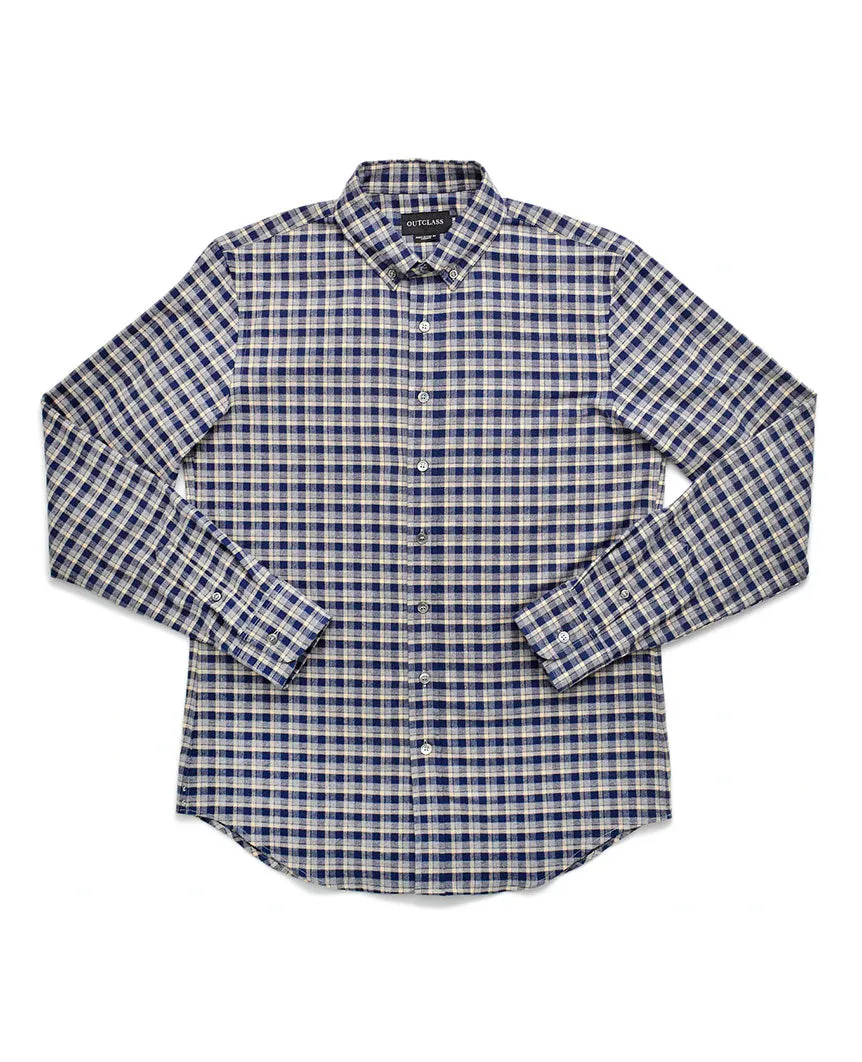Navy Check Flannel Shirt