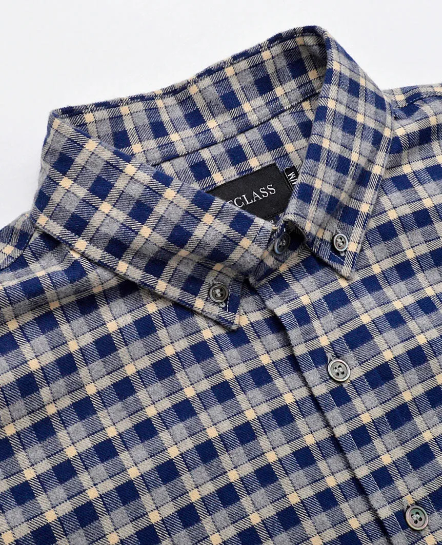 Navy Check Flannel Shirt
