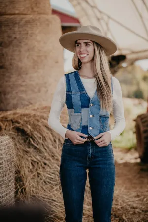 'Neon Diamonds' Wrangler x Lainey Patchwork Denim Vest (S-XL)