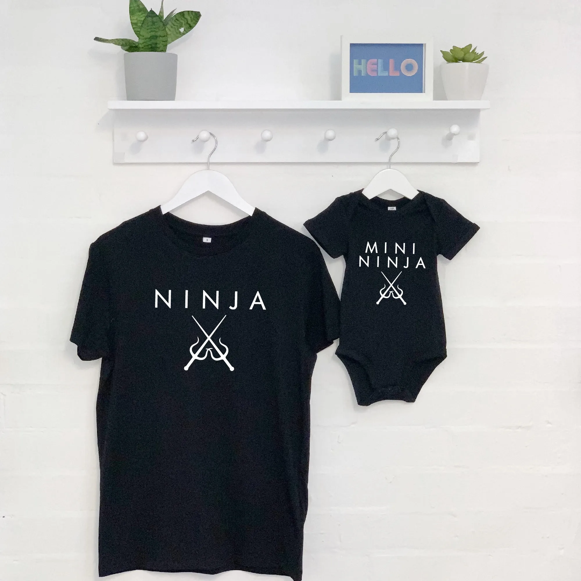 Ninja / Mini Ninja Father And Son T Shirt Set
