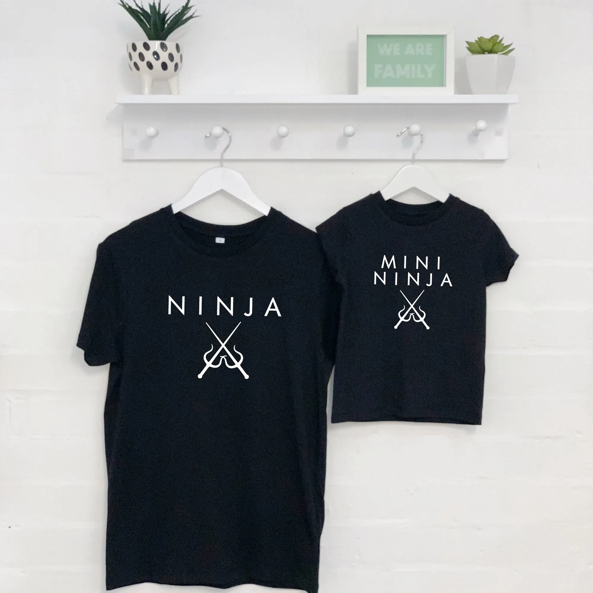 Ninja / Mini Ninja Father And Son T Shirt Set
