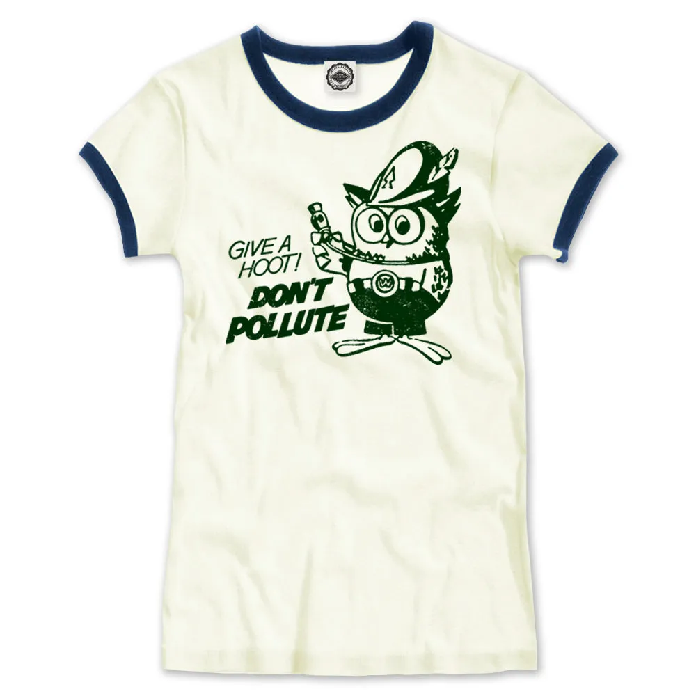 Official Woodsy Owl Women's Ringer Tee