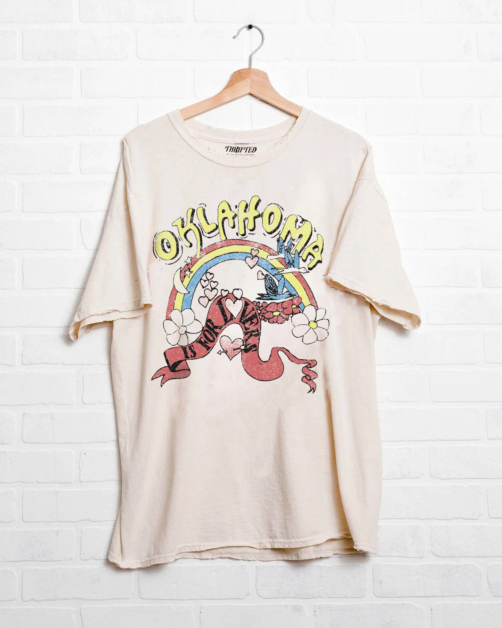 OK is for Lovers Off White Thrifted Tee