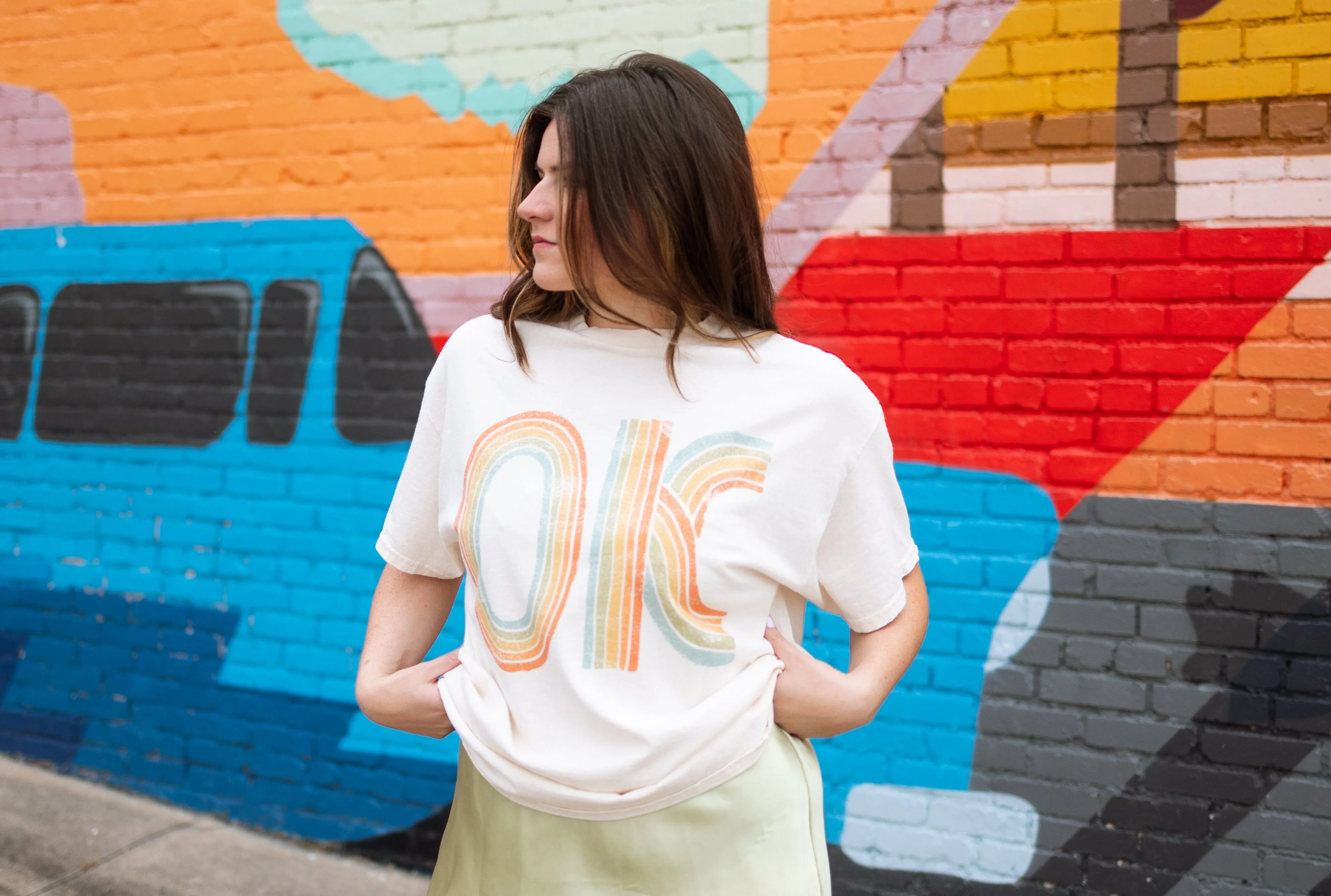 OK Oklahoma Promise Off White Thrifted Tee (FINAL SALE)