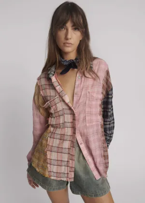 ONE TEASPOON Panelled Flannel Oversized Shirt - Multi