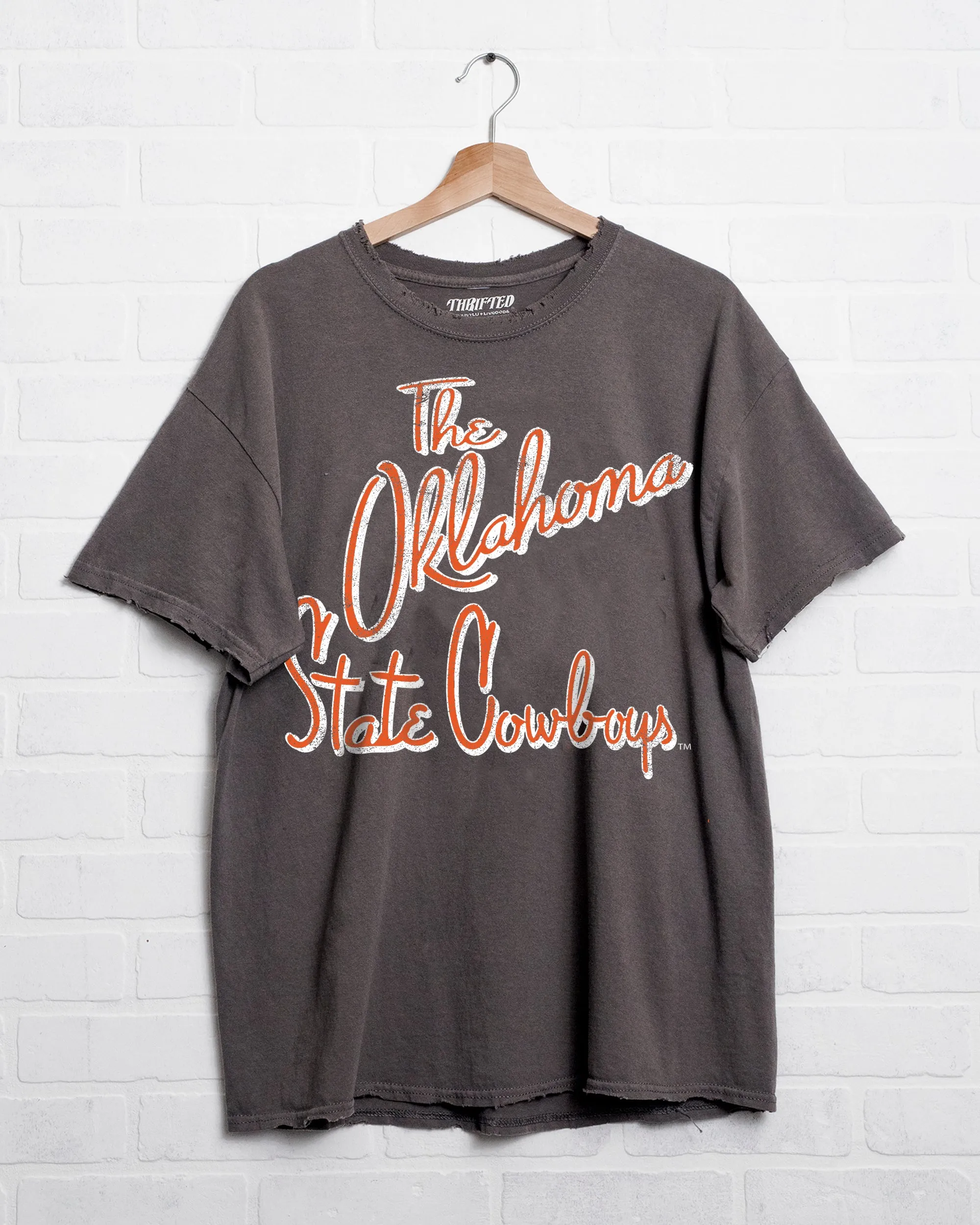 OSU Cowboys Beverly Charcoal Thrifted Tee