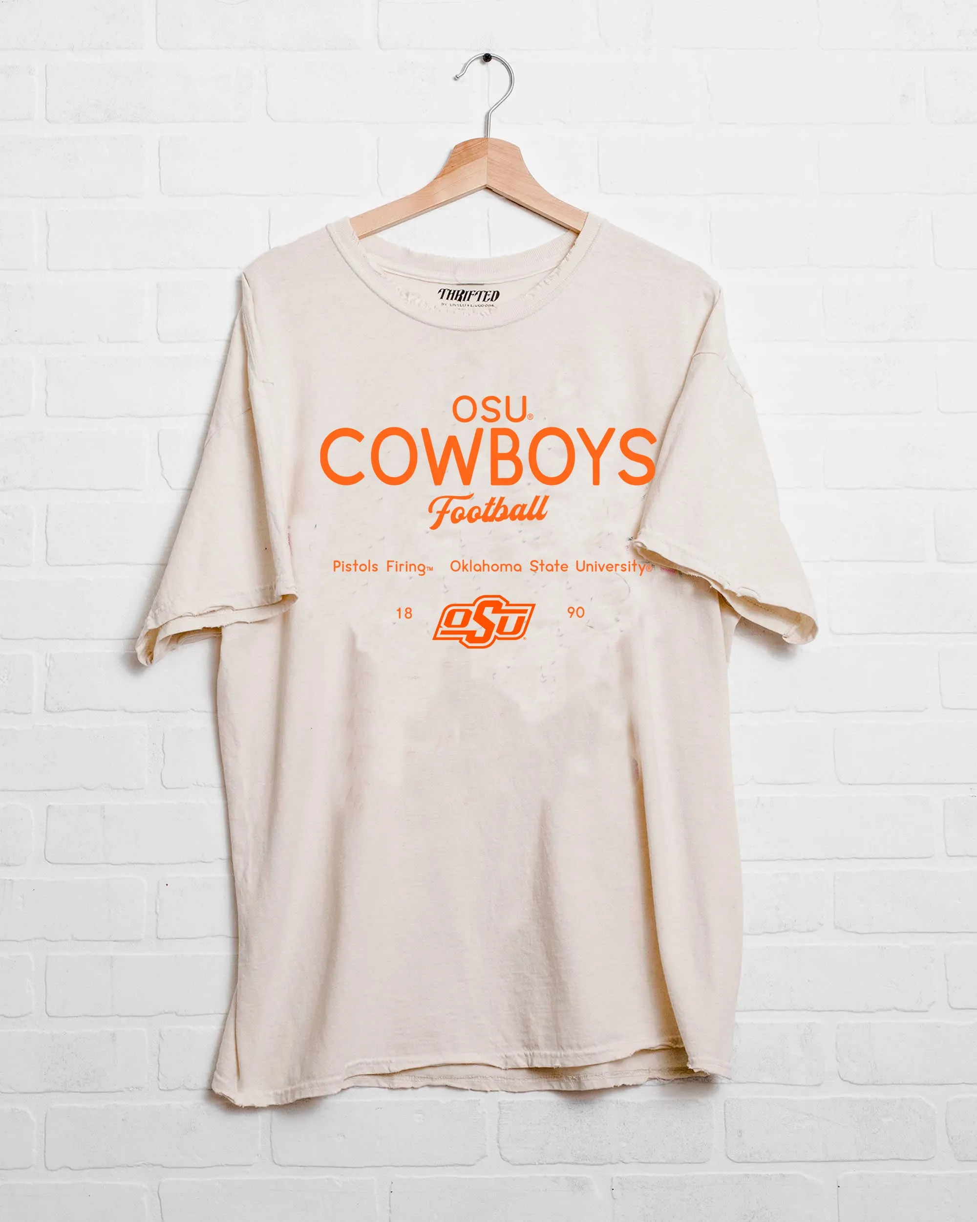 OSU Cowboys Shot Off Off White Thrifted Tee