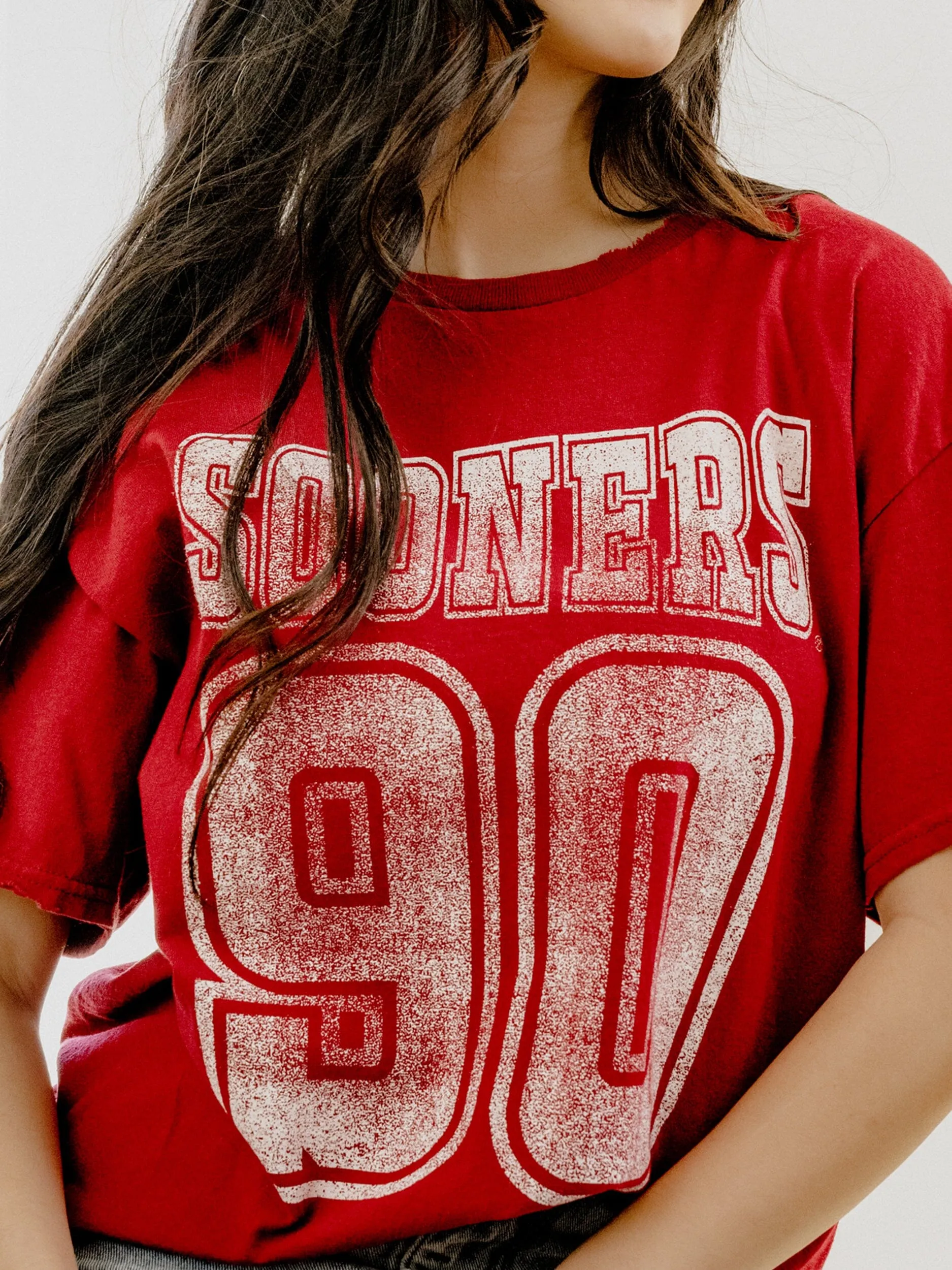 OU Player Crimson Thrifted Tee