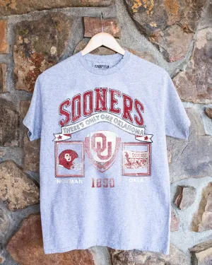 OU Sooners Prep Patch Gray Thrifted Tee