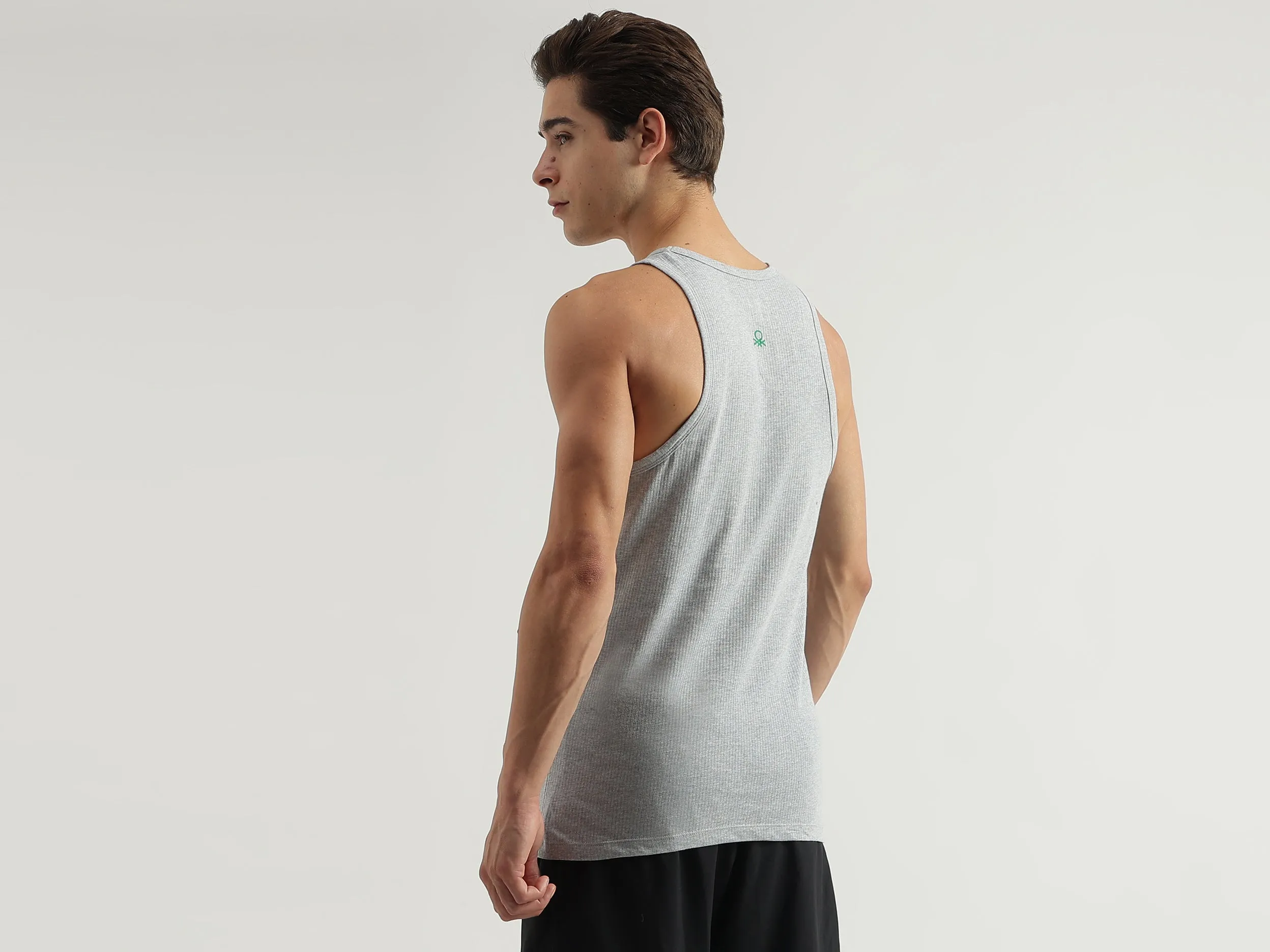 Pack of 3 Regular Fit Round Neck Solid Colour Vest