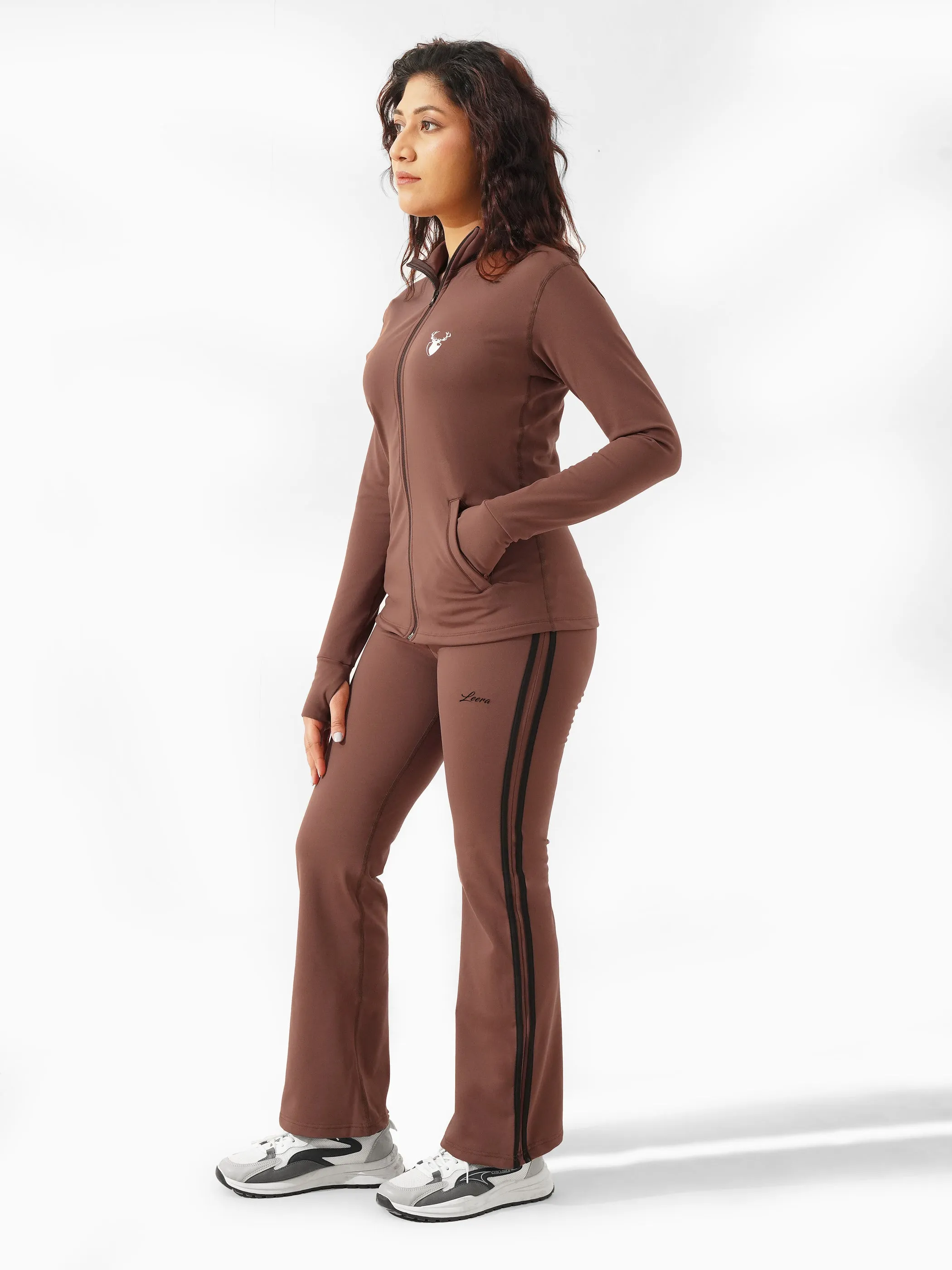 Parallel Rubex Winter Warm Flare Legging in Brown