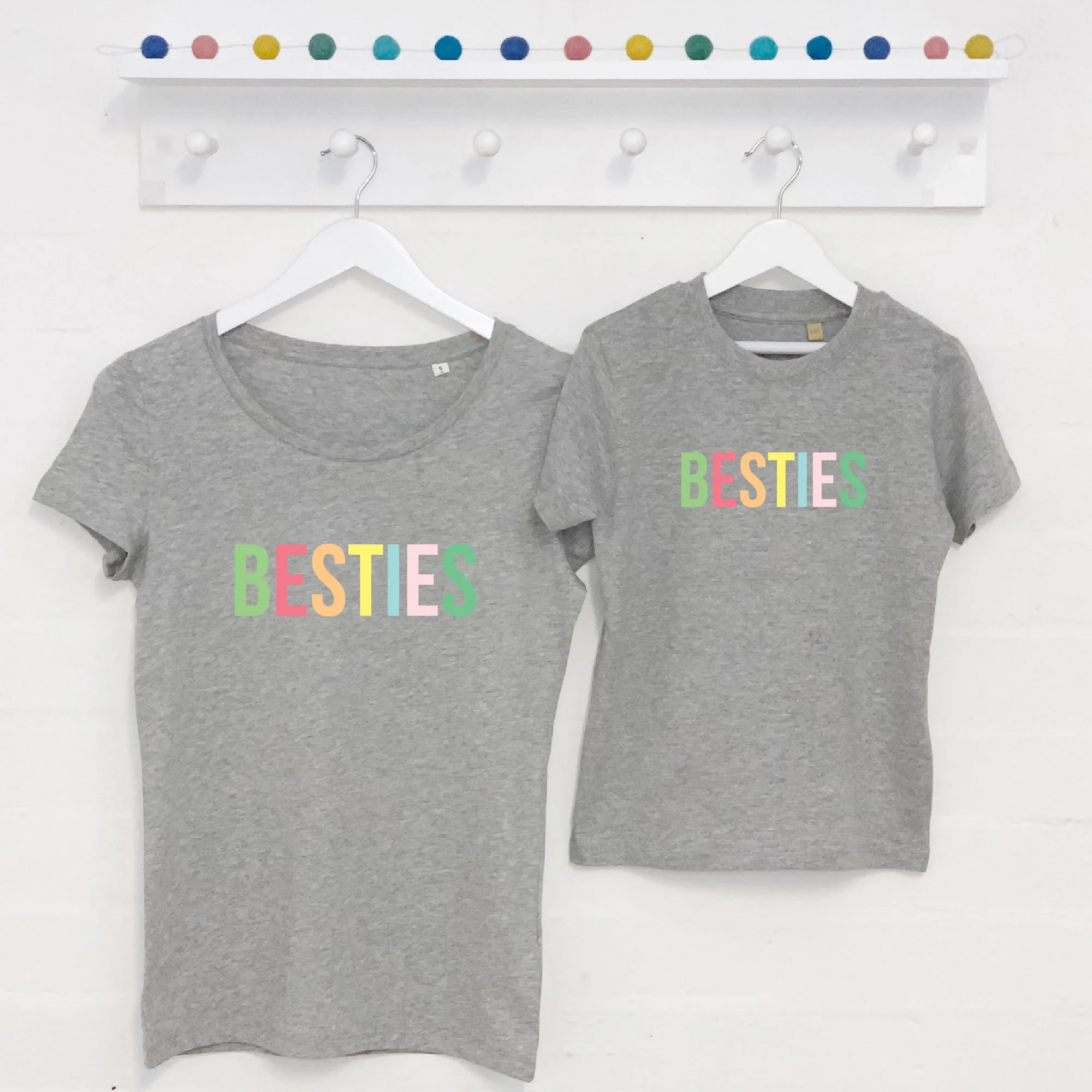 Pastel Besties Mum And Children T Shirt Set Of Three
