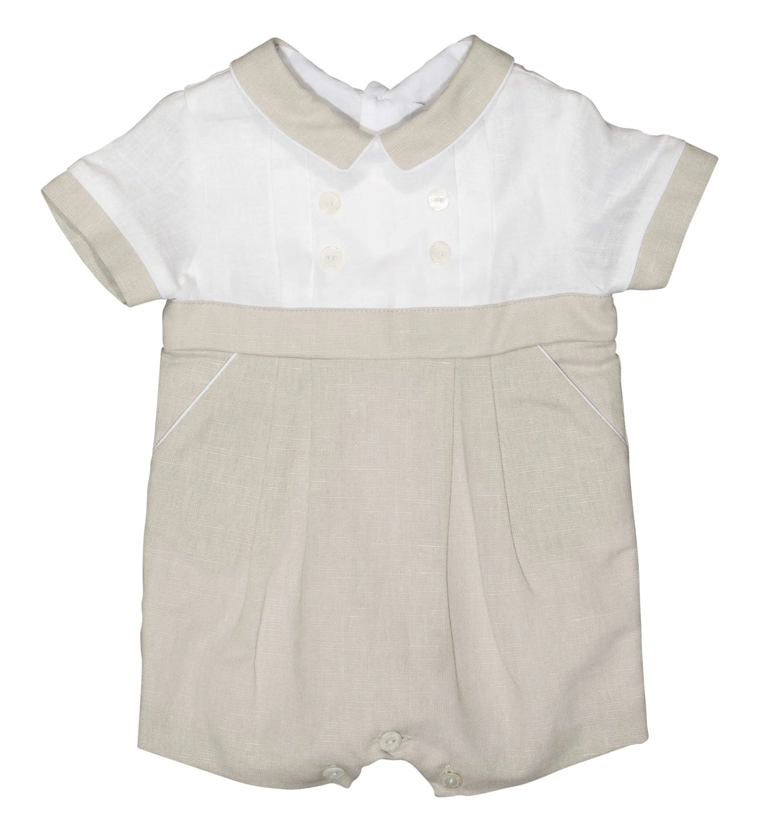 Patachou Short Sleeve Buttoned Romper
