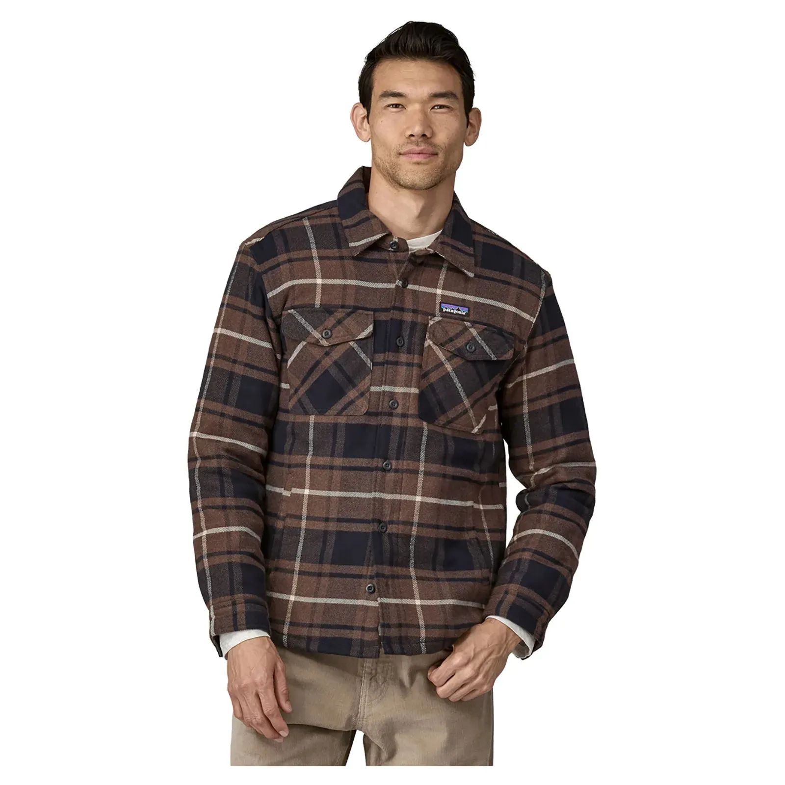 Patagonia Men's Lightweight Insulated Fjord Flannel Shirt - Outdoor/Molasses Brown