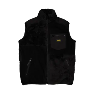 Patchwork Fleece Vest Black