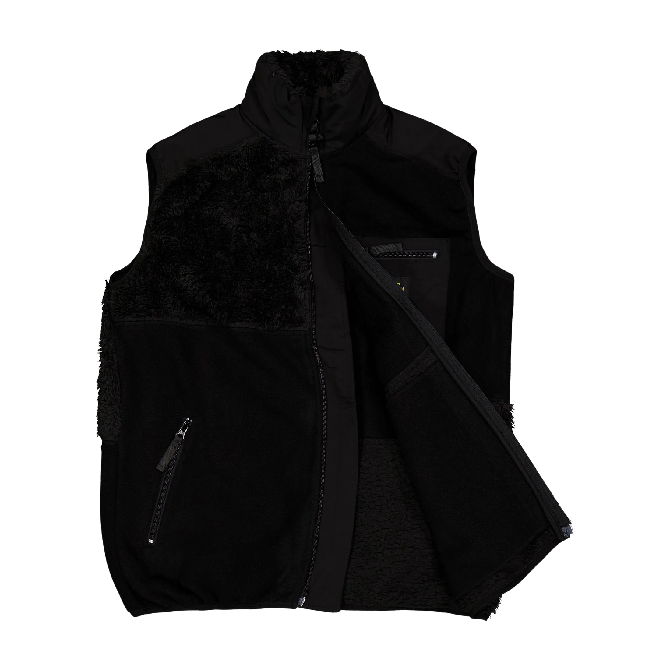 Patchwork Fleece Vest Black