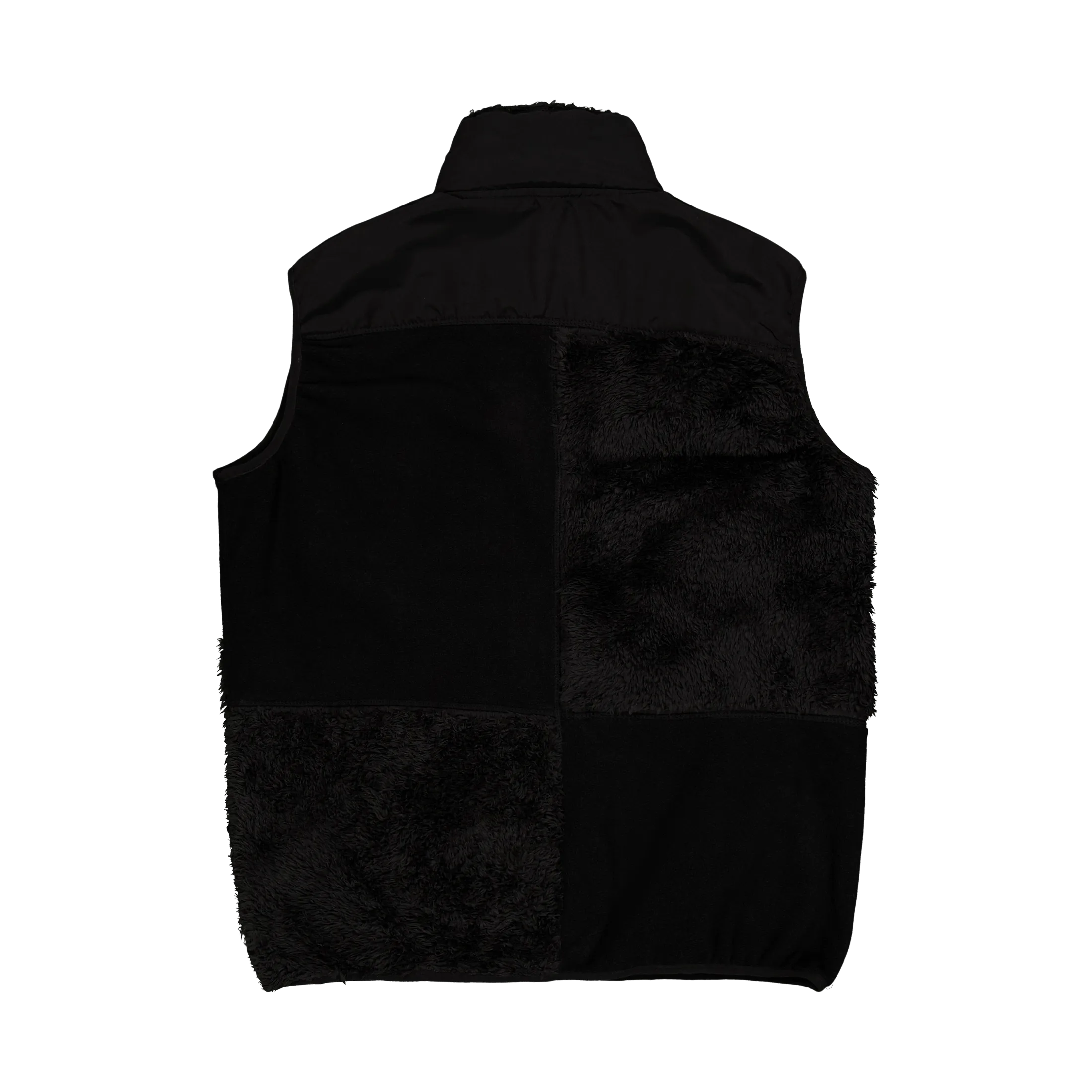 Patchwork Fleece Vest Black