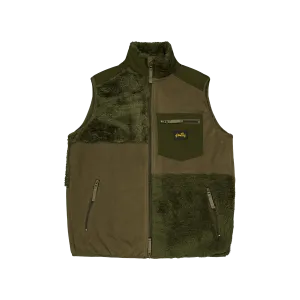 Patchwork Fleece Vest Olive