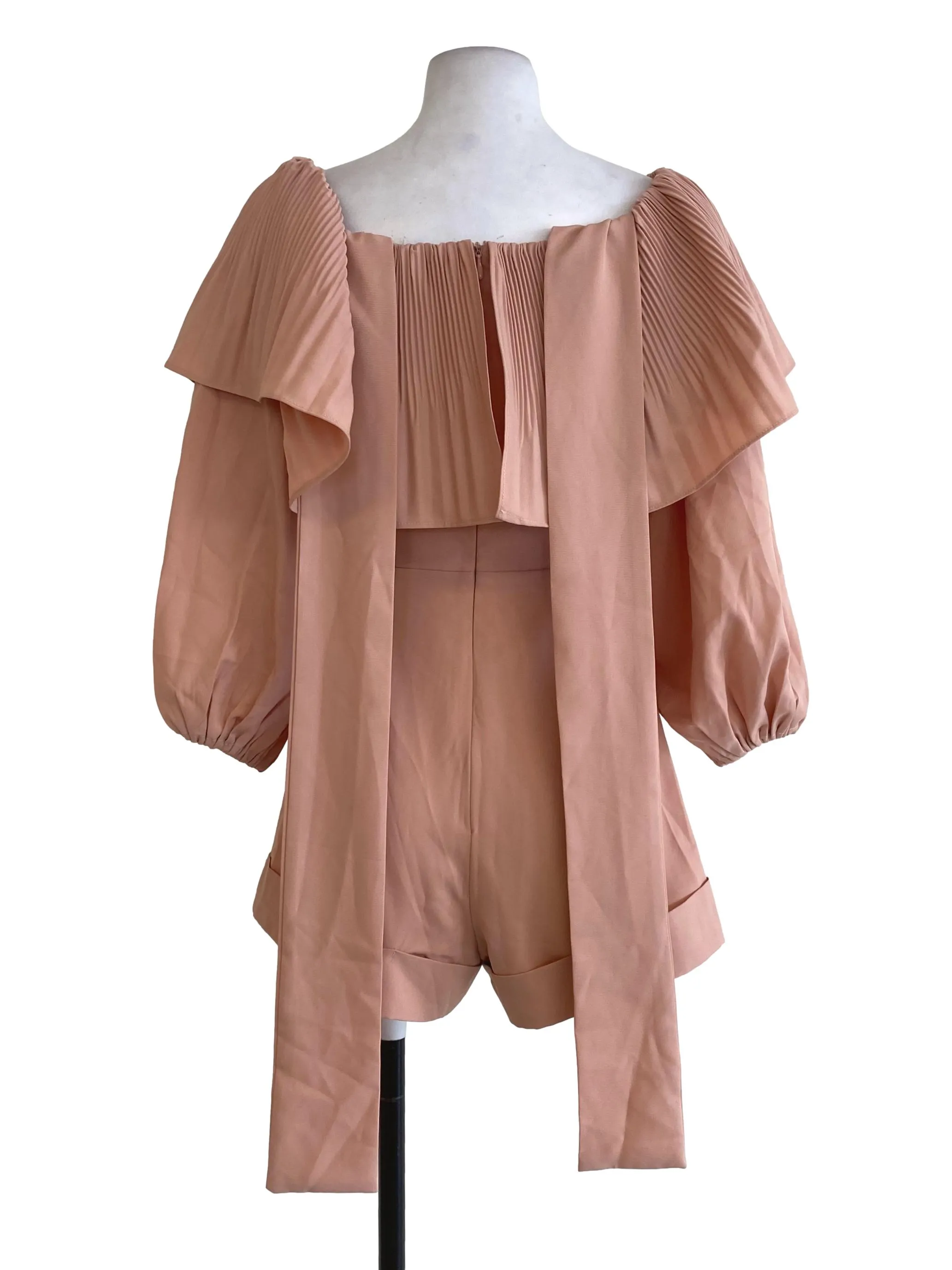 Peach Pleated Romper