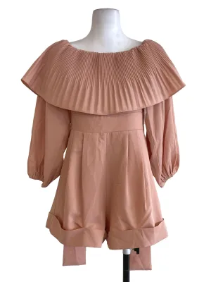 Peach Pleated Romper