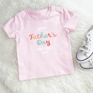 Personalised Happy Father's Day Kids T Shirt