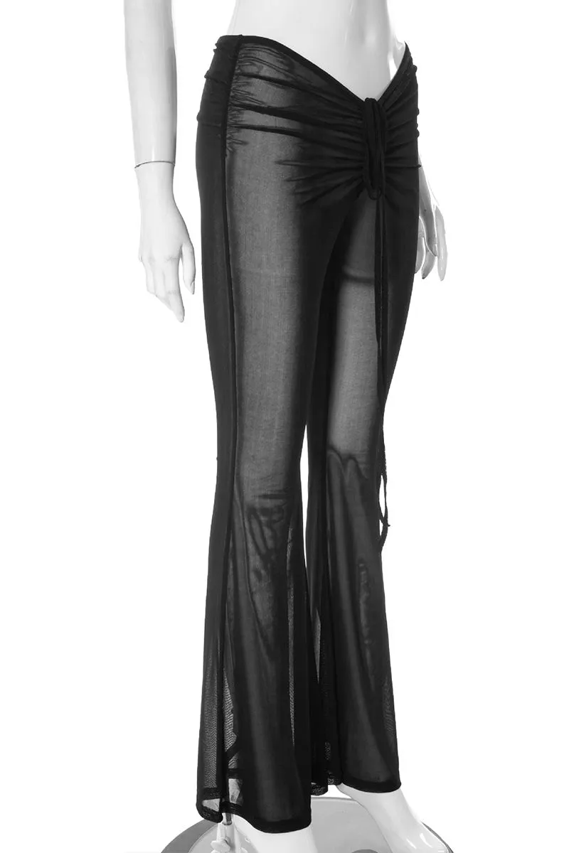 PH0307 Mesh Bootcut Long Pants