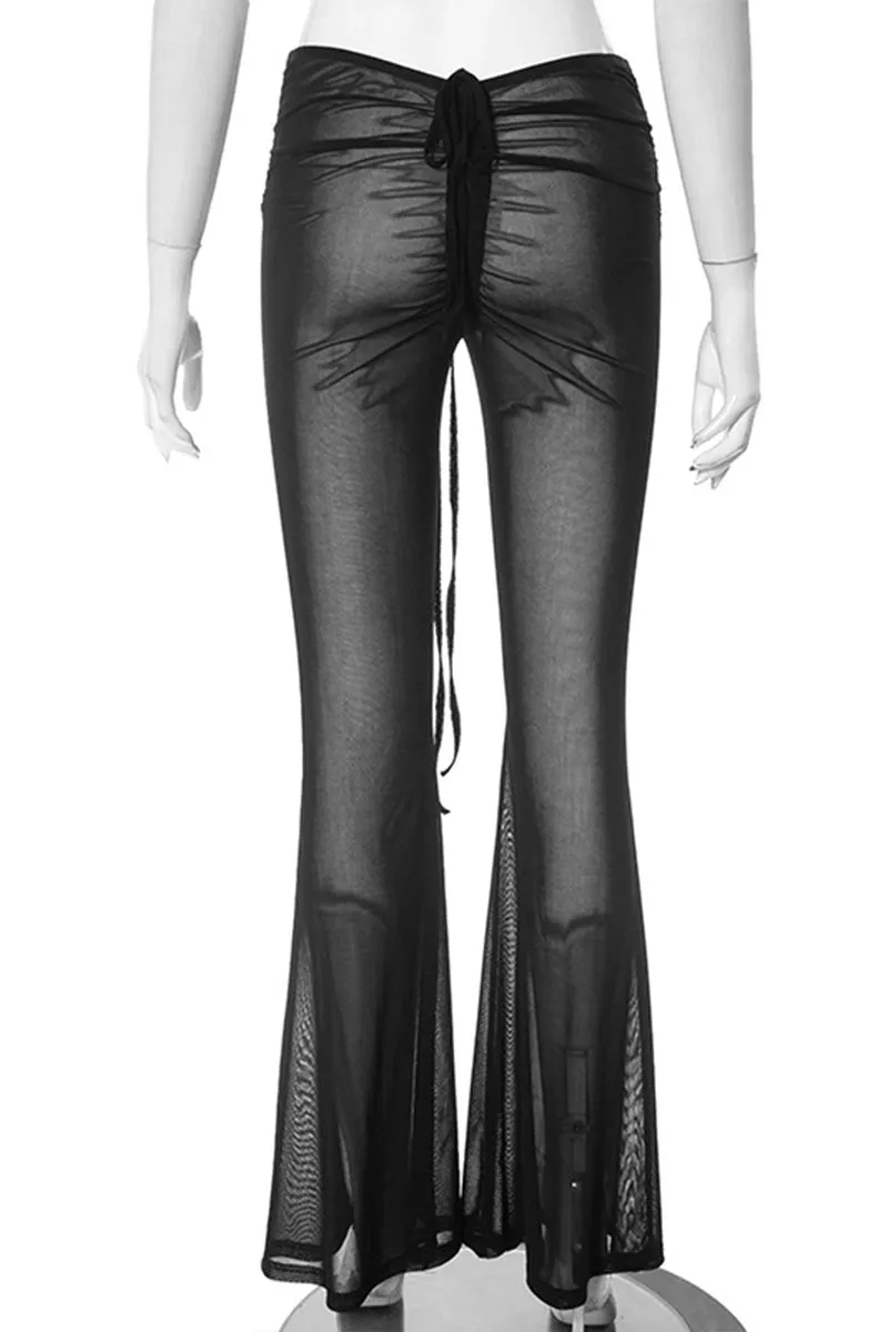 PH0307 Mesh Bootcut Long Pants