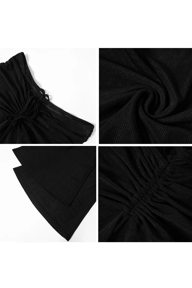 PH0307 Mesh Bootcut Long Pants
