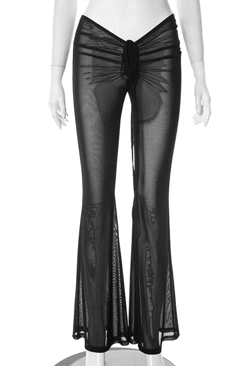 PH0307 Mesh Bootcut Long Pants