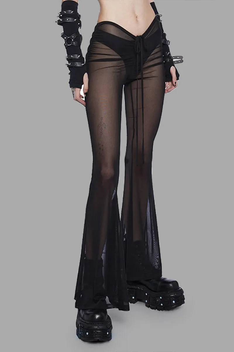 PH0307 Mesh Bootcut Long Pants