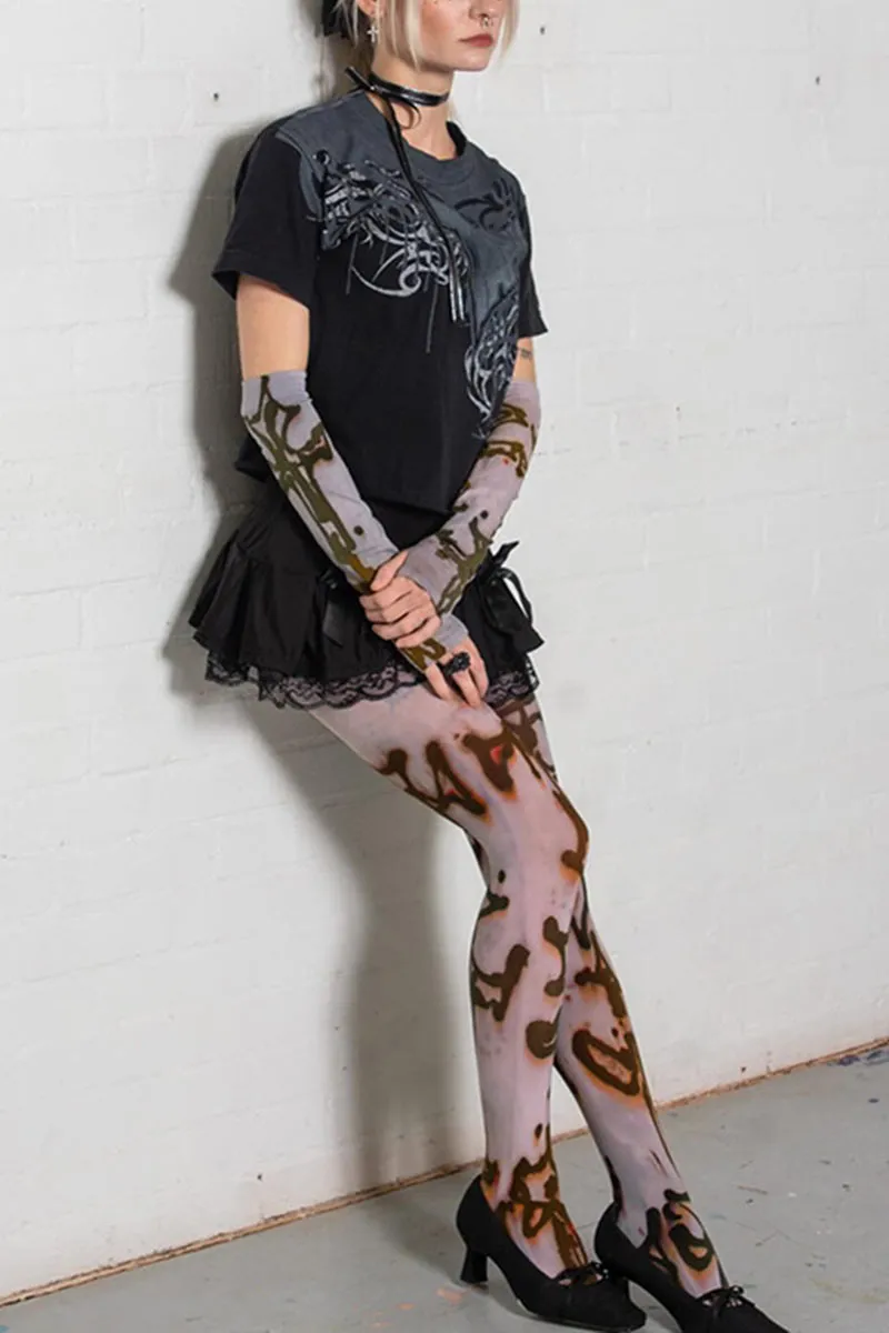 PM0367 Graphic Mesh Leggings
