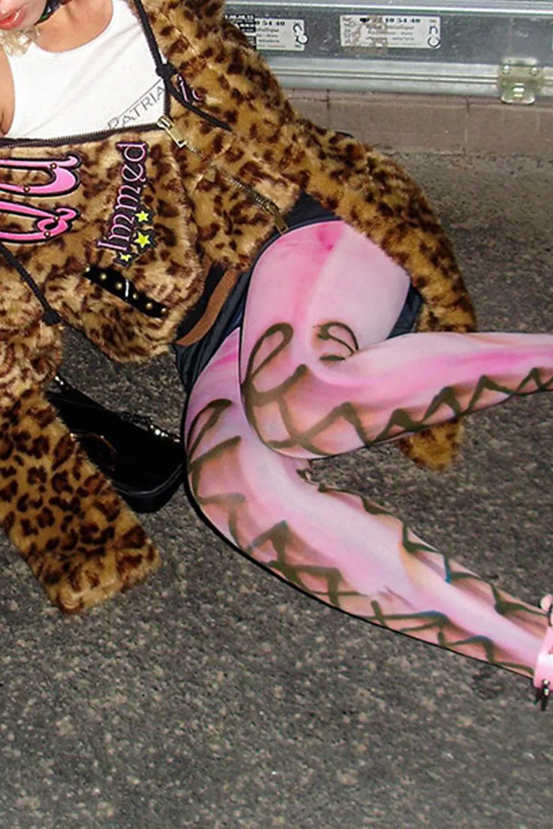 PM0367 Graphic Mesh Leggings