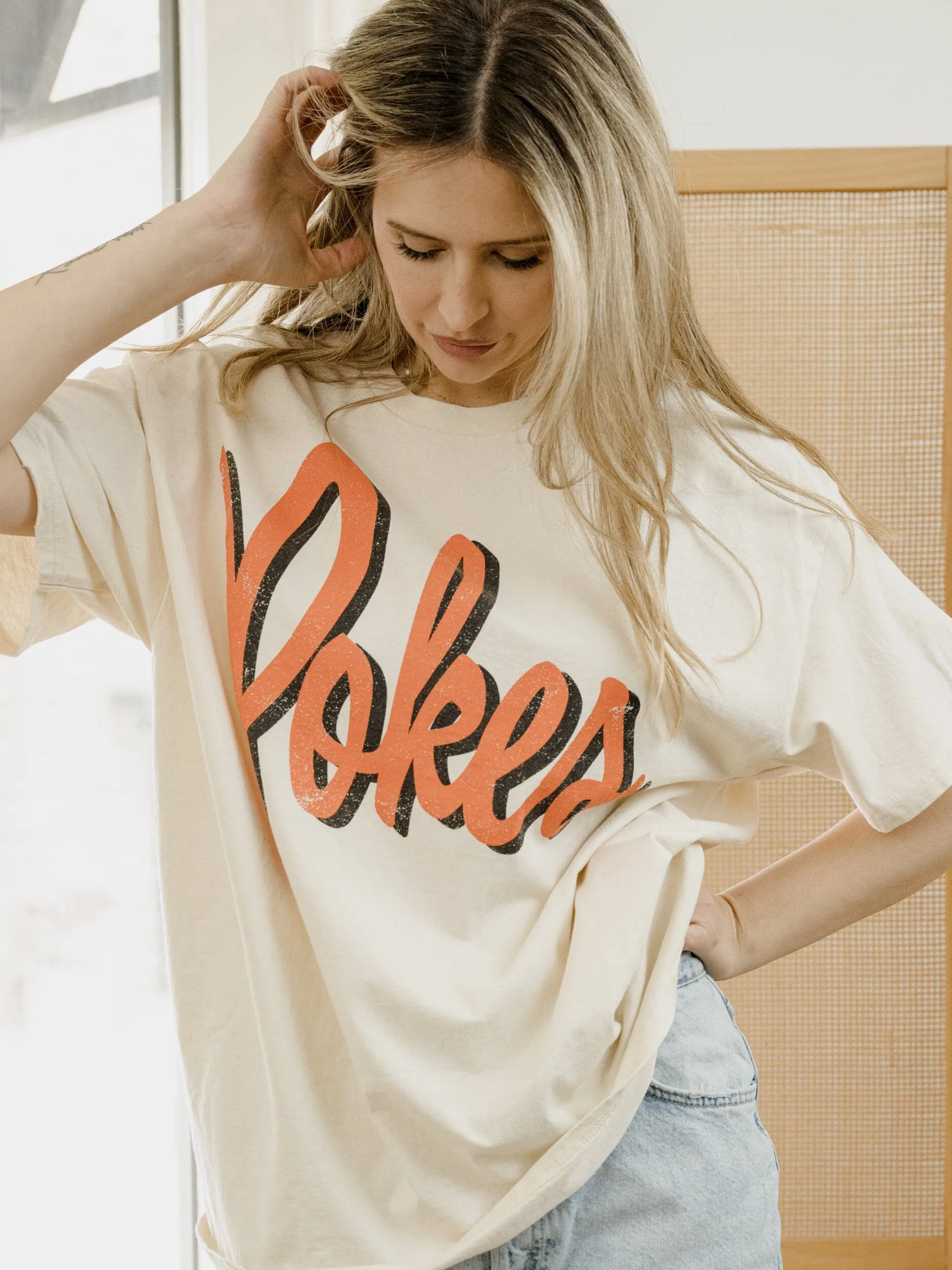 Pokes Barbie Off White Thrifted Tee