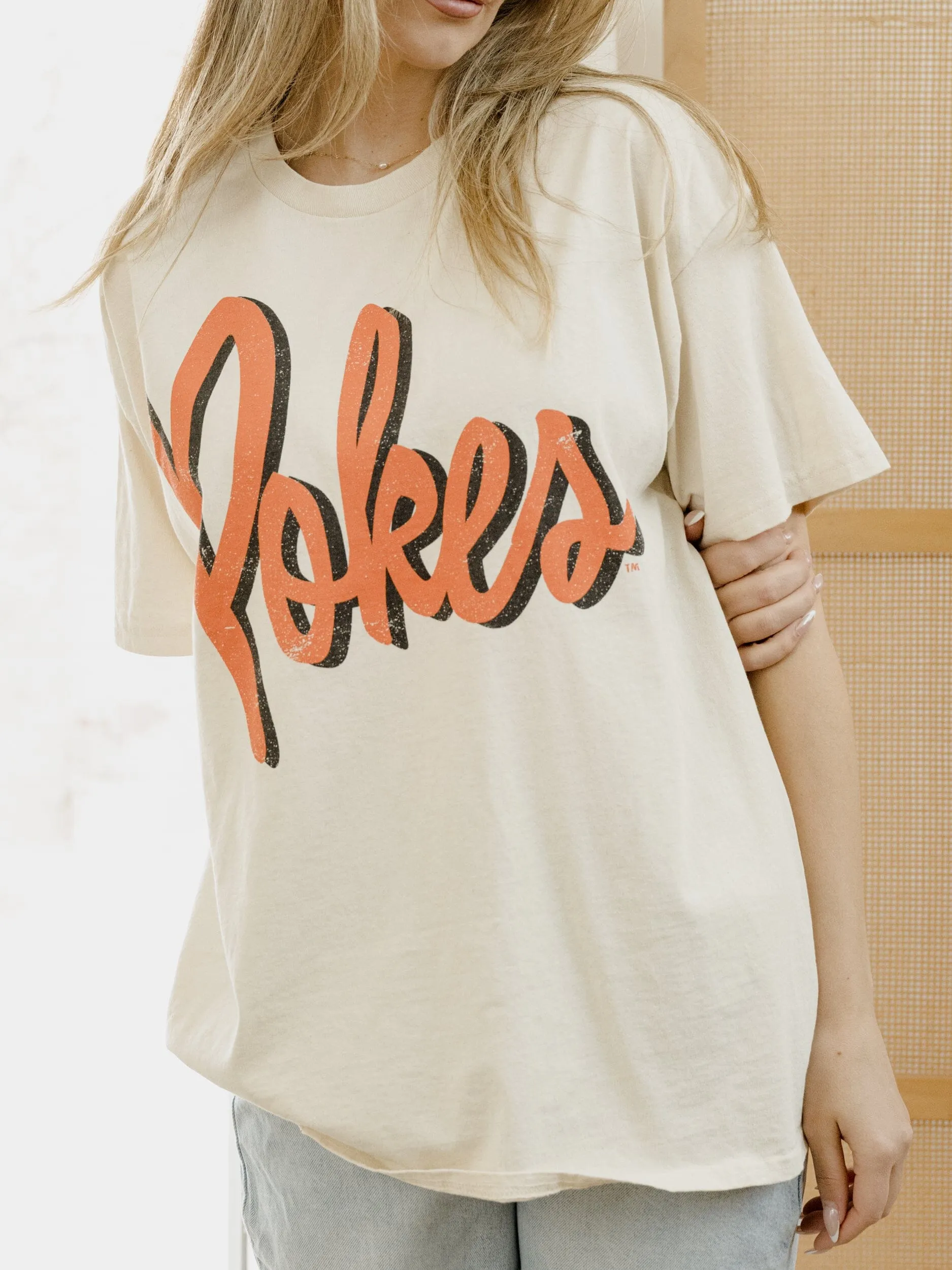 Pokes Barbie Off White Thrifted Tee