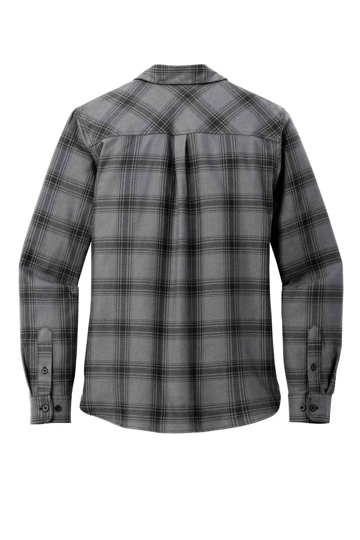 Port Authority Women's Plaid Flannel Shirt LW669 Grey/ Black Open Plaid