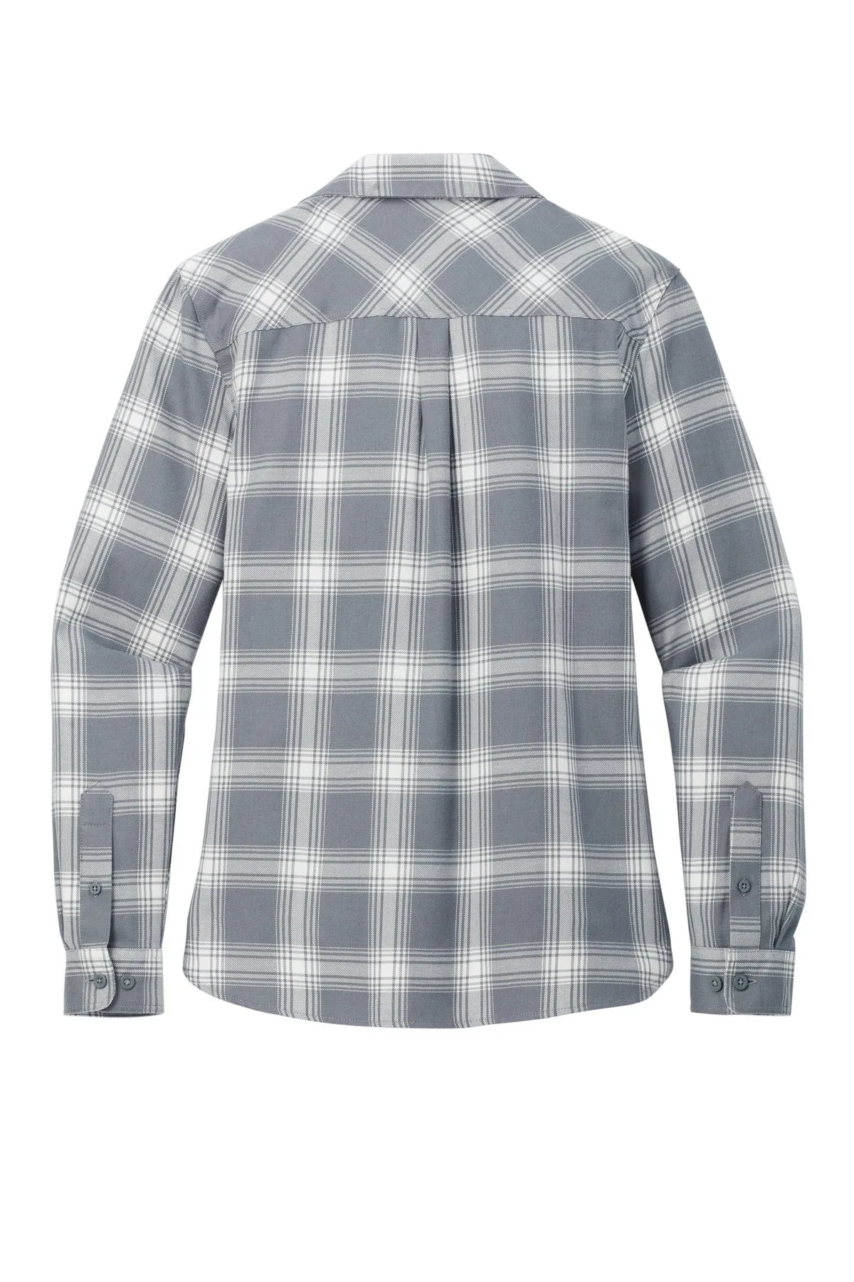Port Authority Women's Plaid Flannel Shirt LW669 Grey/ Cream Open Plaid